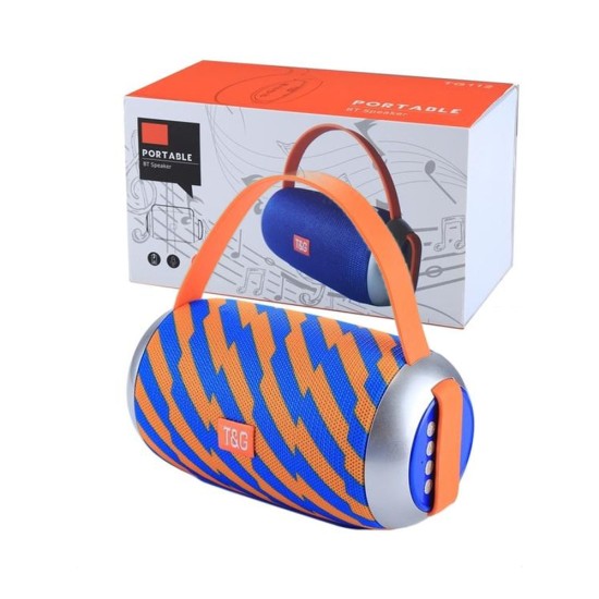 T&G PORTABLE BLUETOOTH SPEAKER TG-112 HANDS-FREE CALLS/TF/AUX/FM/U DISC WITH MICROPHONE ORANGE BLUE T&G PORTABLE BLUETOOTH SPEAKER TG-112 HANDS-FREE CALLS/TF/AUX/FM/U DISC WITH MICROPHONE ORANGE BLUE